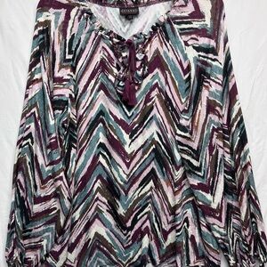 Shyanne Women's Printed Rayon Dobby‎ Peasant Blouse